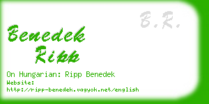 benedek ripp business card